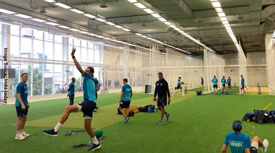 england cricket team during net practice in brisbane