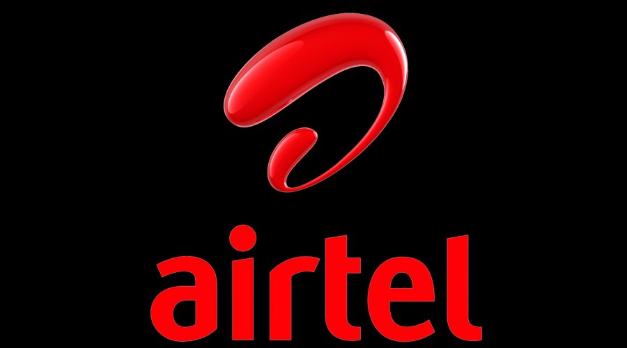 airtel logo with black background